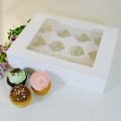 12 White  Cupcake Window Box ($2.70/pc x 25 units)