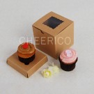 1 Kraft Brown Window Mini Cupcake Box ($1.20/pc x 25 units)