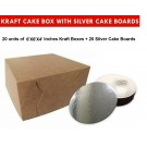 Kraft Cake Boxes with Round boards - 6" x 6" x 4" ($3.4 /pc x 20 units)